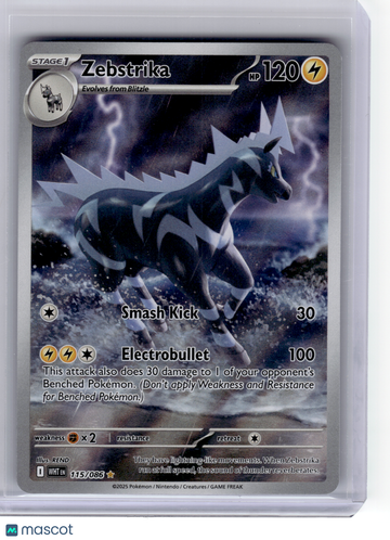 White Flare Zebstrika Holo Illustration Rare #115