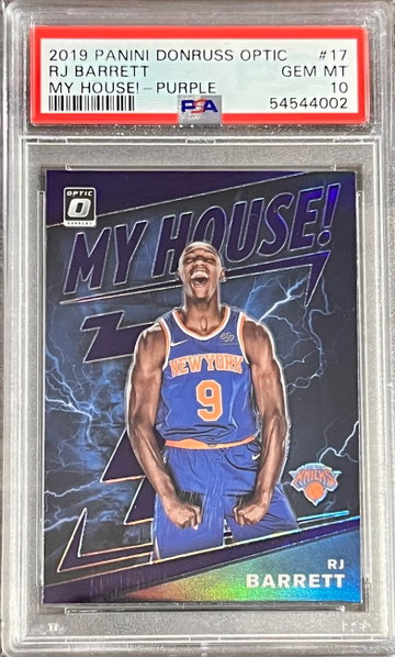 2019 RJ Barrett Panini  Donruss Optic My House! Purple #17 - PSA 10 Gem Mint