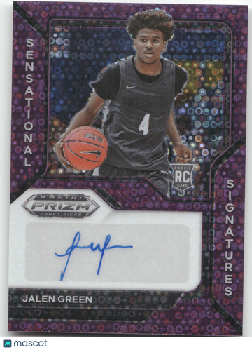 2021 Panini Prizm D.P. Sensational Signatures Jalen Green #SS-JGR Purple Disco /50 RC