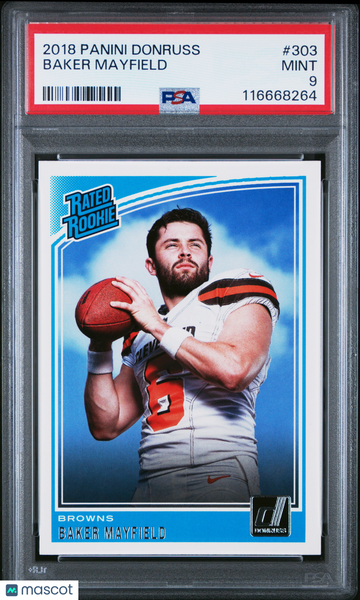 2018 Donruss Rated Rookie Baker Mayfield #303 PSA 9