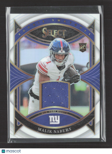 2025 Panini Select Rookie Swatches Malik Nabers #RS-MNS /75 RC Rookie Swatches Memorabilia