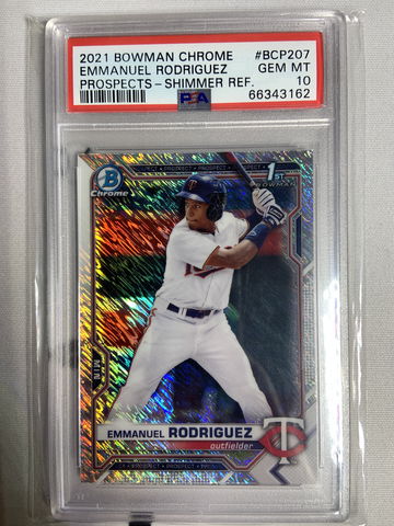 2021 Bowman Chrome Prospects  Manuel Rodriguez #BCP207 SHIMMER REF. PSA 10