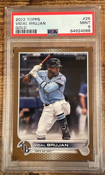 2022 Topps Series 1 Vidal Brujan Rookie Gold # /2022 RC PSA 9 Mint Tampa Rays 25