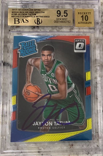 Jayson Tatum Optic Red Yellow AUTO BGS 9.5/10
