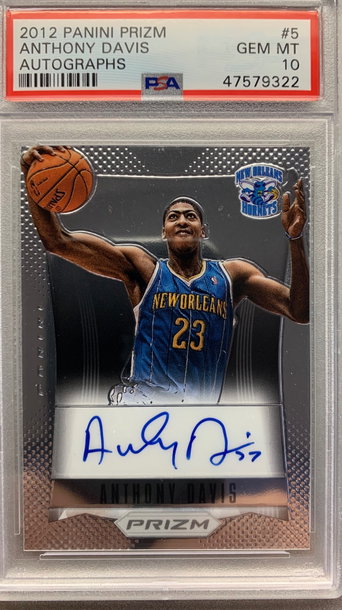 ANTHONY DAVIS 2012 PANINI PRIZM AUTO ROOKIE #5 PSA 10 GEM MINT