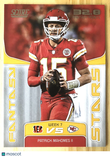 Patrick Mahomes II 2019 Panini Score Fantasy Stars #FS-1 Kansas City Chiefs