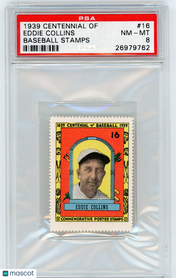 1939 Centennial Of Baseball Stamps Eddie Collins #16 PSA 8