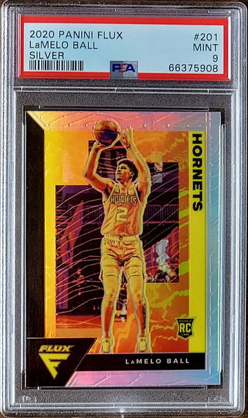 2020 SP LAMELO BALL Panini SILVER PRIZM Flux PSA 9 POP 23 Rookie RC #201
