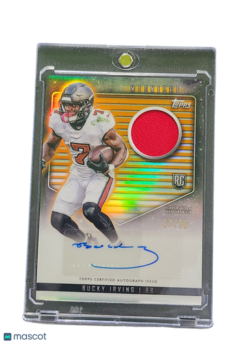 2024 Topps Midnight Bucky Irving #RJA-BI /50 Player-Worn Memorabilia RC Rookie Jersey Autograph Card