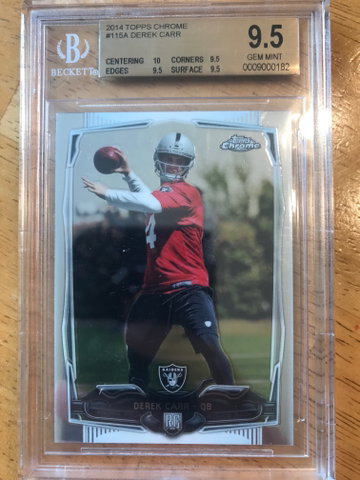 2014 DEREK CARR TOPPS CHROME BGS 10 