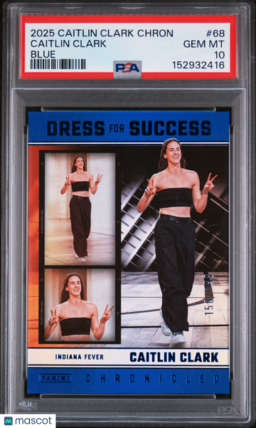 2025 Panini Caitlin Clark Chronicled Caitlin Clark #68 Blue /199 PSA 10