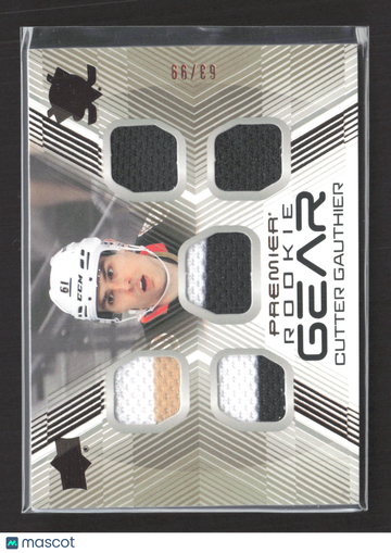 2025 Upper Deck Premier Rookie Gear Cutter Gauthier #PGR-CG Bronze Memorabilia Bronze Jersey