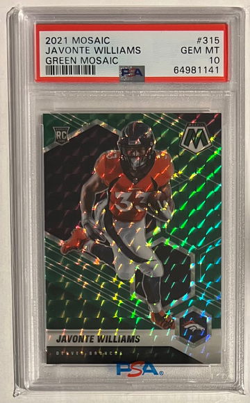 2021 Javonte Williams Broncos Rookie Green Mosaic PSA 10
