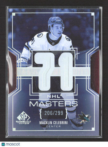 2026 Upper Deck SP Game Used NHL Masters Macklin Celebrini #NM-23 /299 Game-Used Material