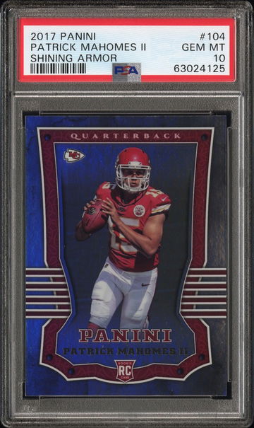 2017 PANINI PATRICK MAHOMES II SHINING ARMOR #104 PSA 10
