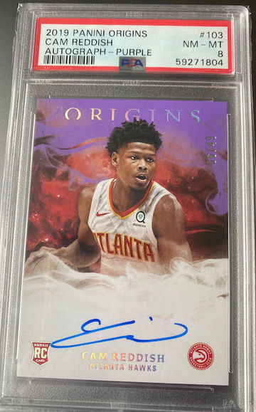 2019 Cam Reddish Panini Origins RC Autograph Purple 6/49 #103 PSA 8