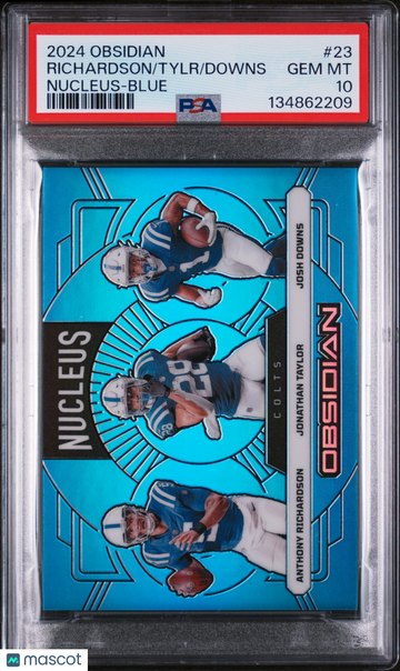 2024 Panini Obsidian Nucleus Tylr Richardson Downs #23 Blue /25 Parallel/Variety Serial Number PSA 10