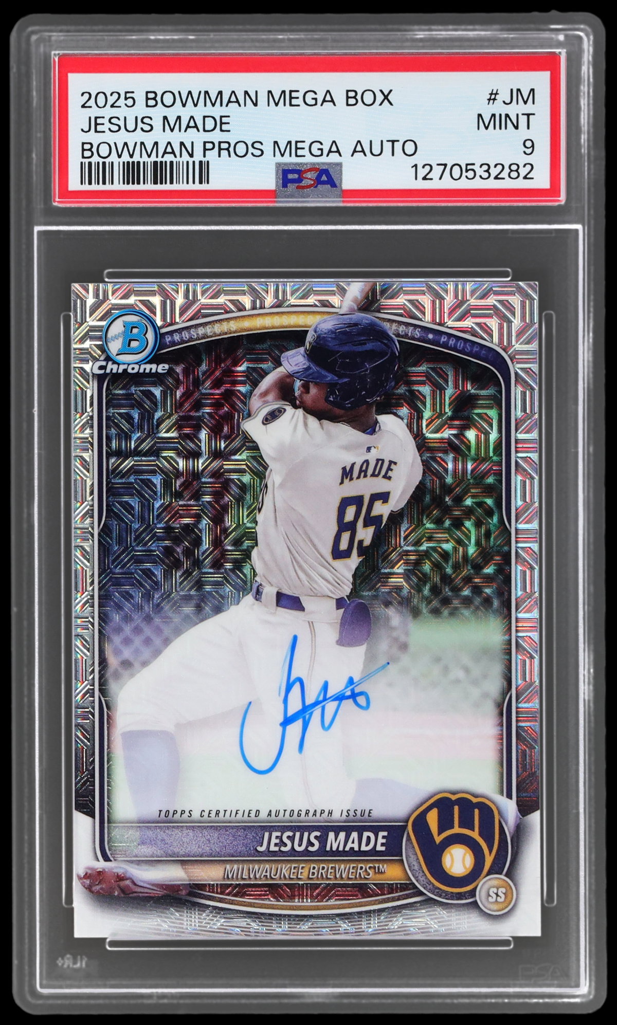 2025 Bowman Chrome Mega Box Jesus Made Prospect Mega Autograph PSA 