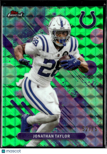Jonathan Taylor 2025 Topps Finest Green Prizm /75 Indianapolis Colts