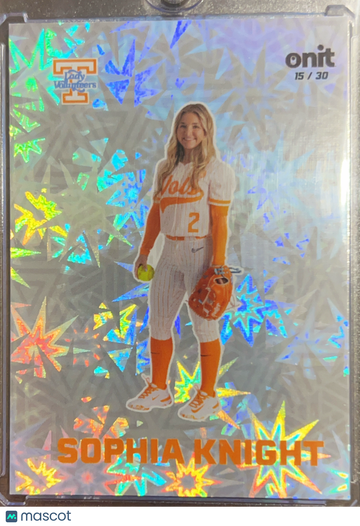 2026 Onit Shattered Ice /30 Sophia Knight F-14 NCAA Softball Card Tennessee Lady Volunteers