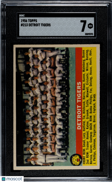 1956 Topps Detroit Tigers #213 SGC 7