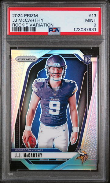 2024 Panini Prizm Rookie Variation JJ Mccarthy #13 PSA 9