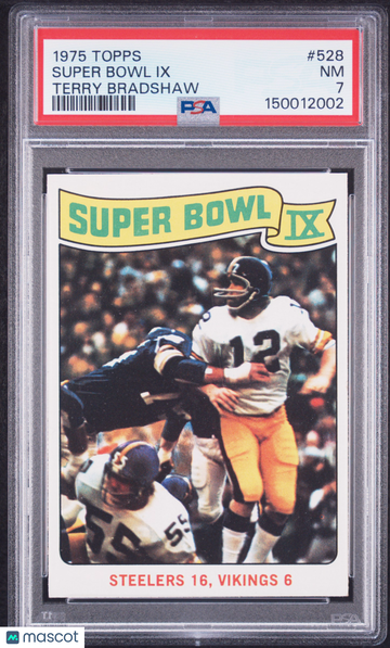1975 Topps Super Bowl IX #528 Terry Bradshaw PSA 7
