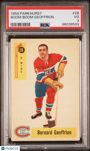 1958 Parkhurst Boom Boom Geoffrion #28 PSA 3