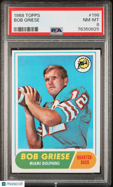 1968 Topps Bob Griese #196 PSA 8