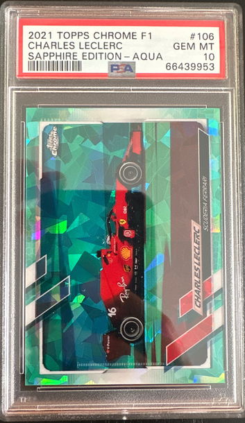 Charles Leclerc 2021 Topps Sapphire F1 Aqua /99 PSA 10