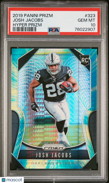 2019 Panini Prizm Josh Jacobs #323 Hyper /175 Rookie PSA 10