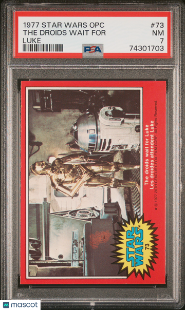 1977 O-Pee-Chee Star Wars The Droids Wait For Luke #73 PSA 7