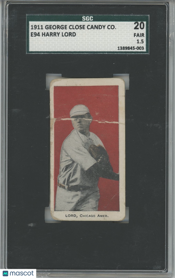 1911 George Close Candy Co. (E94) Harry Lord SGC 1.5