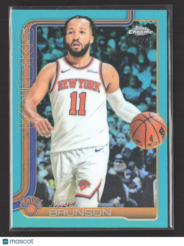 2025 Topps Chrome Aqua Jalen Brunson #101 153/299 New York Knicks Basketball Card