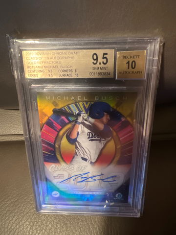 2019 Bowman Chrome Draft Michael Busch Class of 19’ Gold Auto Refractor #/50
