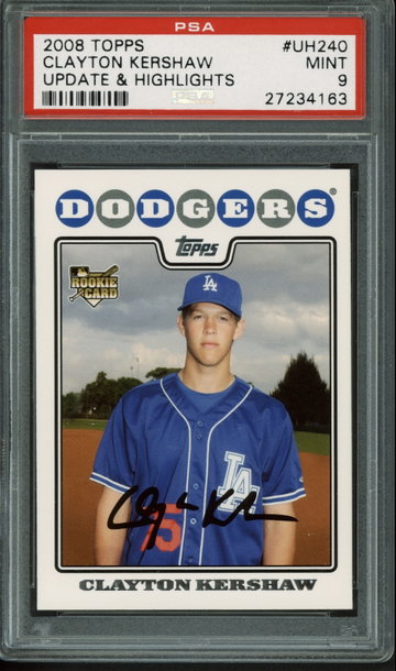 2008 Topps Update and Highlights #UH240 Clayton Kershaw Rookie PSA 9