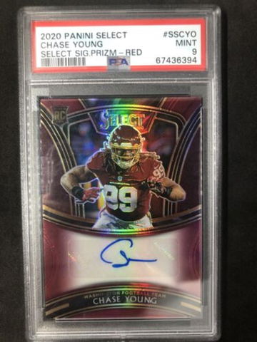 CHASE YOUNG 2020 Panini Select Rookie Auto Prizm Red #SSCYO #/25 PSA 9