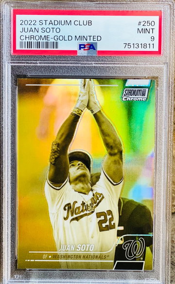 2022 Juan Soto Gold Minted Stadium Club Chrome PSA 9 Refractor