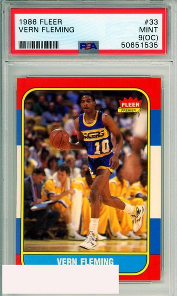 1986 FLEER VERN FLEMING #33 ROOKIE INDIANA PACERS RC PSA MINT 9 (OC)