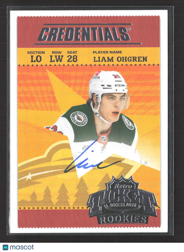 2025 Upper Deck Credentials Retro Ticket Access Auto Liam Ohgren #RTAR-LO