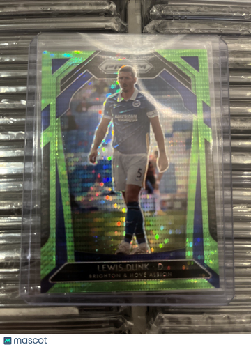 2020-21 Panini Prizm Premier League - [Base] - Green Wave Prizm Lewis Dunk #167 Neon Green