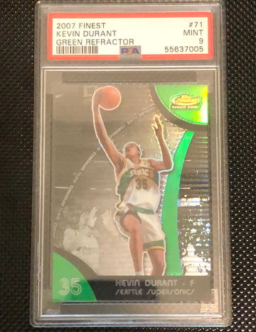 2007 Kevin Durant Topps Finest Green Refractor PSA 9 POP 5 