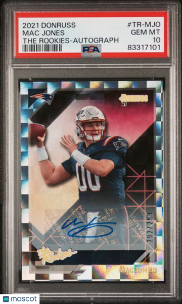 2021 Panini Donruss The Rookies Mac Jones #TR-MJO Autograph PSA 10