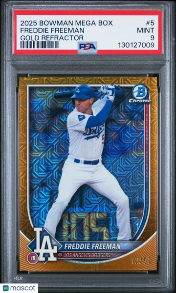 2025 Bowman Mega Box Chrome Freddie Freeman Gold Refractor 12/50 #5 PSA 9