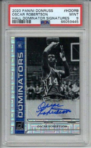 2020 PANINI DONRUSS HALL DOMINATOR SIGNATURES OSCAR ROBERTSON 19/49 PSA 9