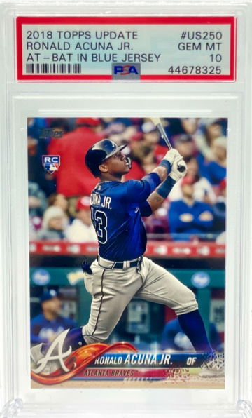 2018 RONALD ACUNA JR TOPPS UPDATE BAT-UP ROOKIE CARD RC #US250 PSA 10 GEM MINT