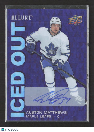 2020 Upper Deck Allure Iced Out Auston Matthews #IO-AM Blue 08/10 Auto