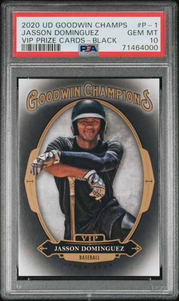 2020 UD Goodwin Champions Jasson Dominguez RC #P-1 VIP Prize Cards Black PSA 10