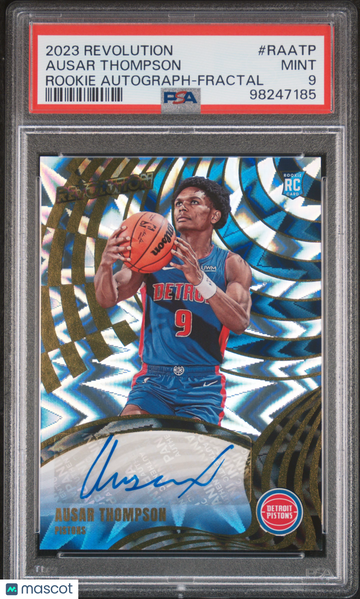 2023-24 Panini Revolution RC Rookie Auto Ausar Thompson #RA-ATP Fractal /100 PSA 9