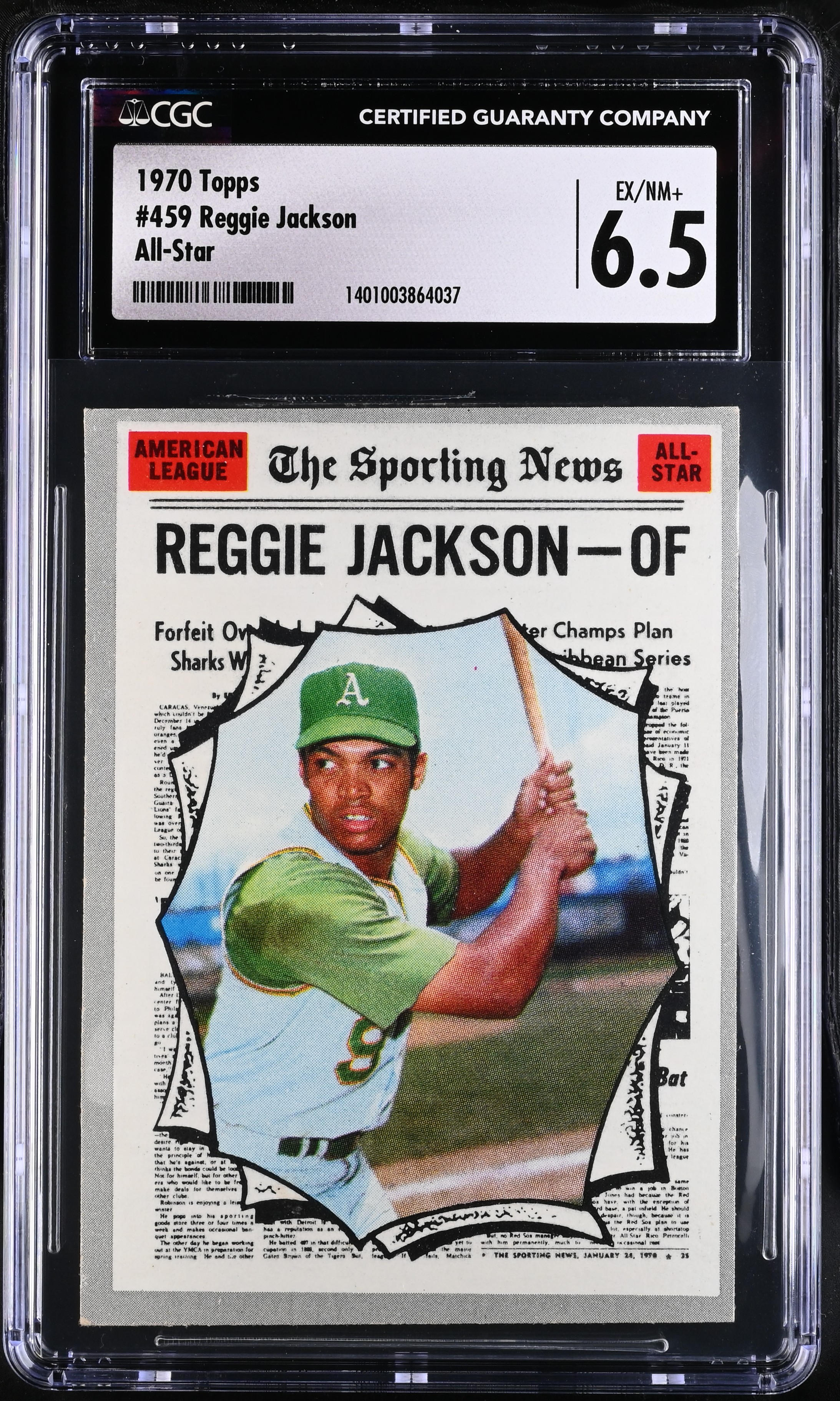 1970 Topps Reggie Jackson #459 All-Star CGC 6.5 P1365